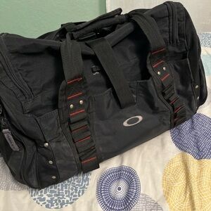 Oakley Black and Red Duffel Bag
